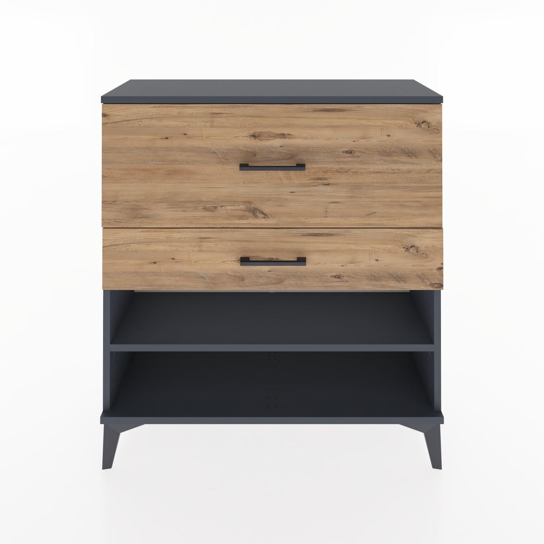 Woodntry Modular Dresser Anthracite 88x30x84 cm with Drawers and Shelves CR16-2