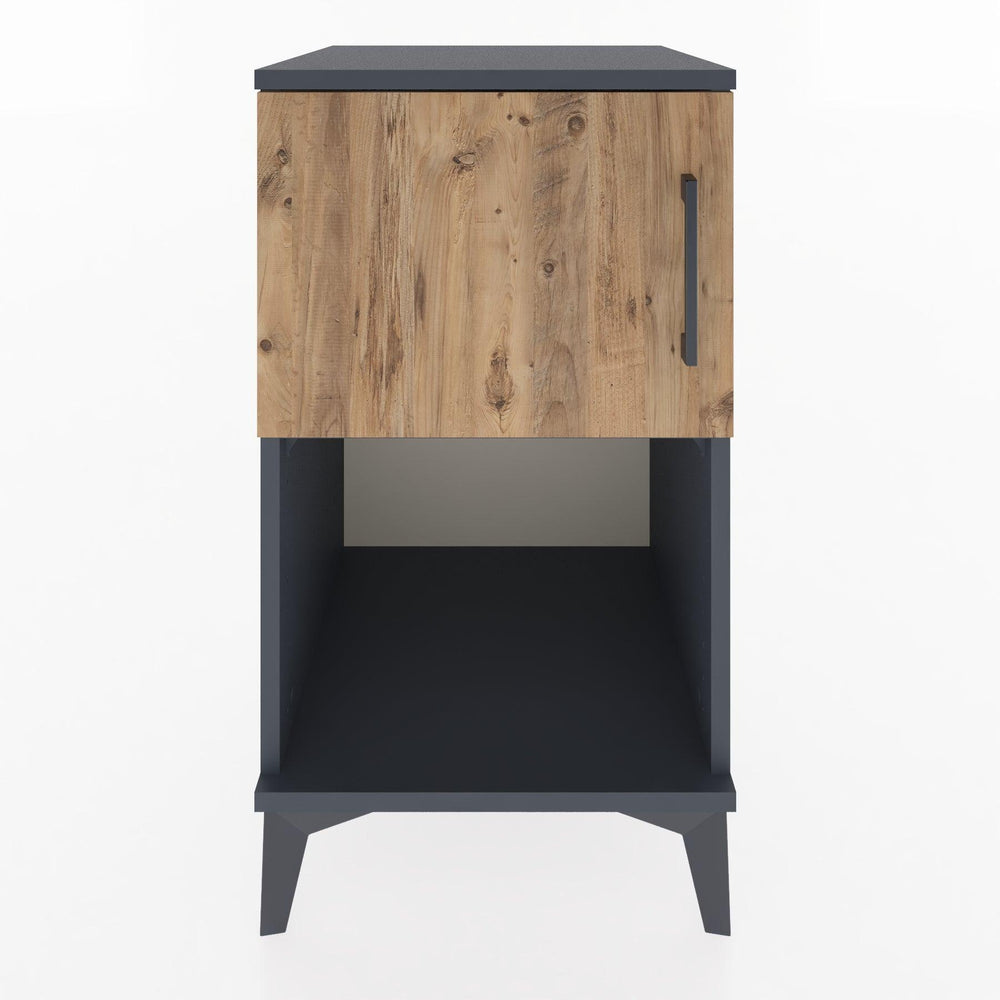 Woodntry Modular Nightstand Anthracite 44x44x68 cm with Cover and Shelf KR16-2