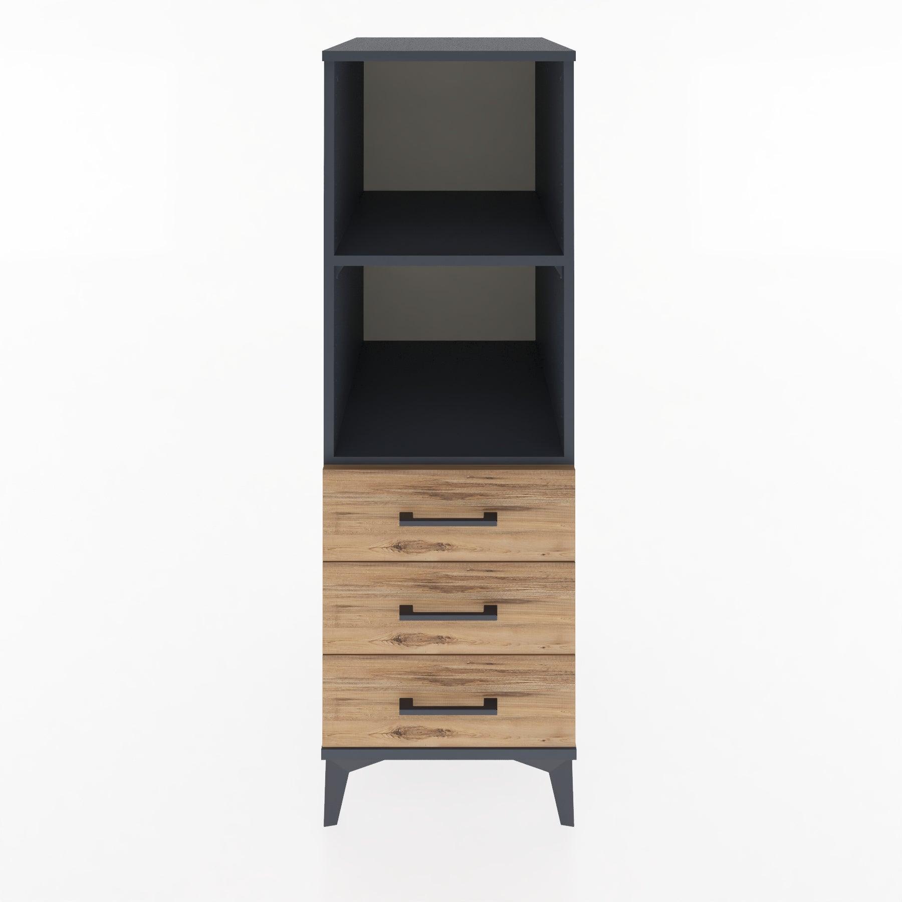 Woodntry Modular Cabinet Anthracite 44x30x122 cm with Drawers and Shelves CR116-2