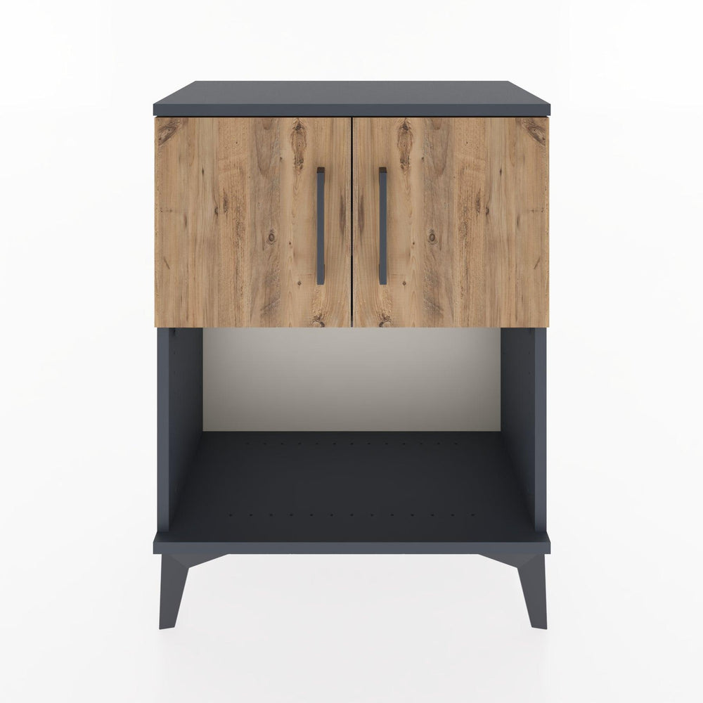 Woodntry Modüler Komodin Antrasit 60x30x68 cm Kapaklı ve Raflı KR16-2