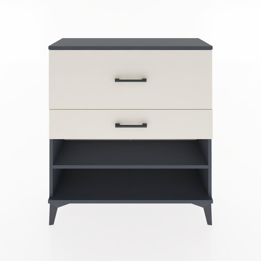 Woodntry Modüler Şifonyer Antrasit 88x30x84 cm Çekmeceli ve Raflı CR16-2