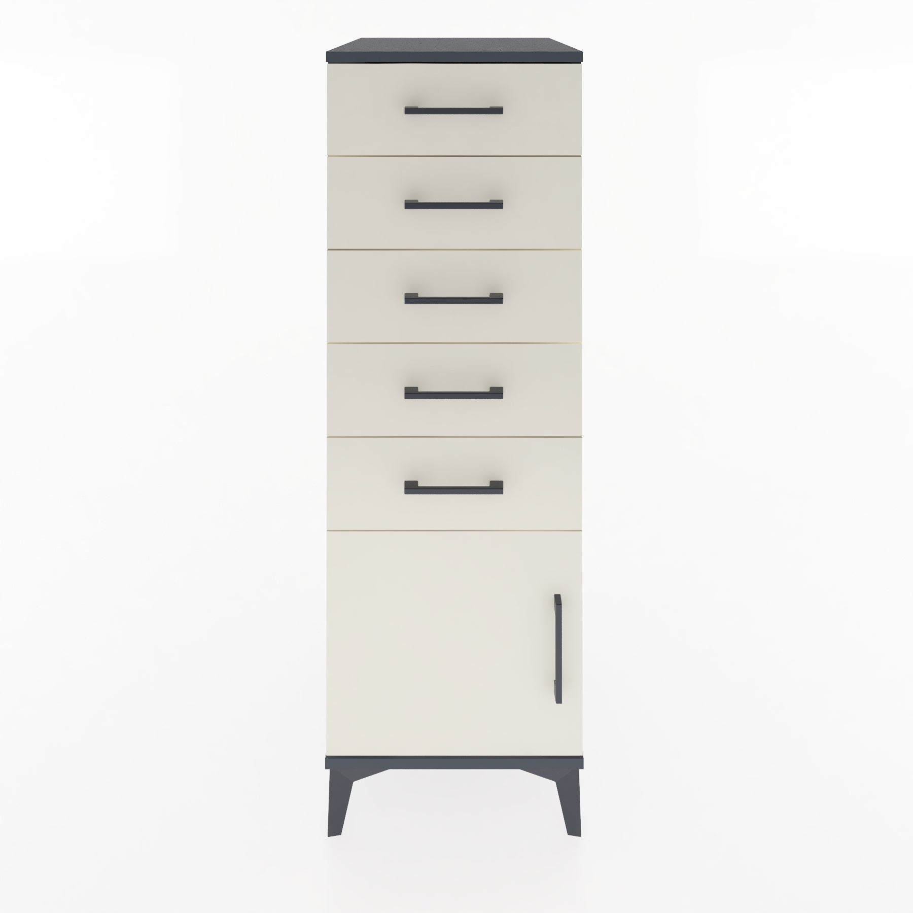 Woodntry Modular Cabinet Anthracite 44x59x122 cm with Doors and Drawers KC66-2