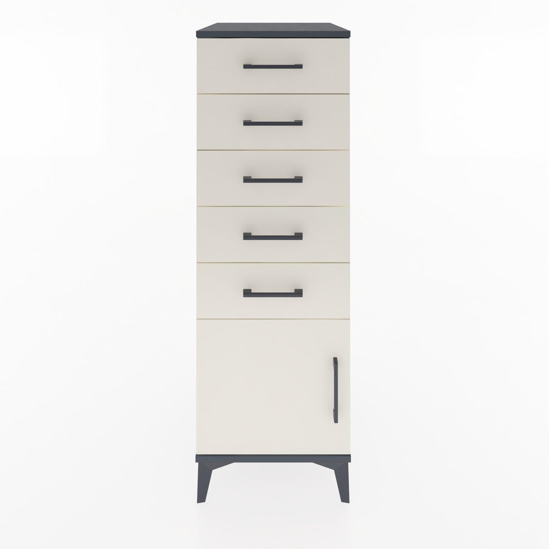 Woodntry Modular Cabinet Anthracite 44x30x122 cm with Doors and Drawers KC66-2