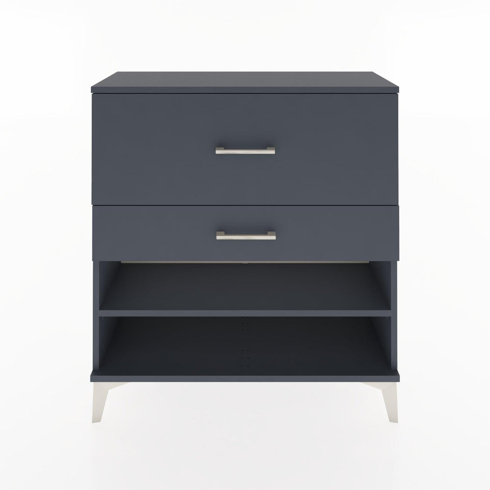 Woodntry Modüler Şifonyer Antrasit 88x30x84 cm Çekmeceli ve Raflı CR16-2