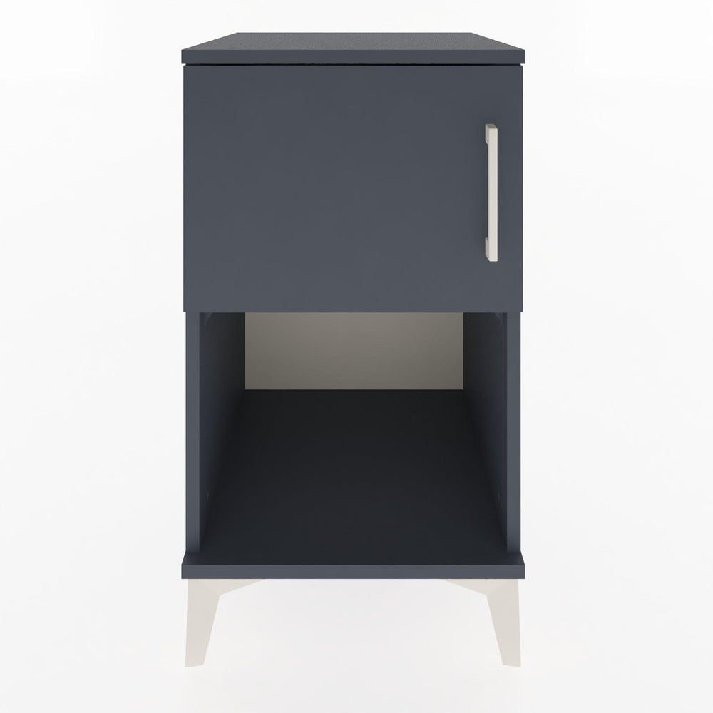 Woodntry Modular Nightstand Anthracite 44x44x68 cm with Cover and Shelf KR16-2