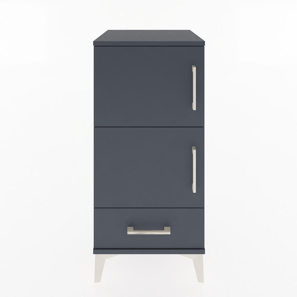 Woodntry Modular Nightstand Anthracite 44x44x84 cm with Cover and Drawer KC38-2