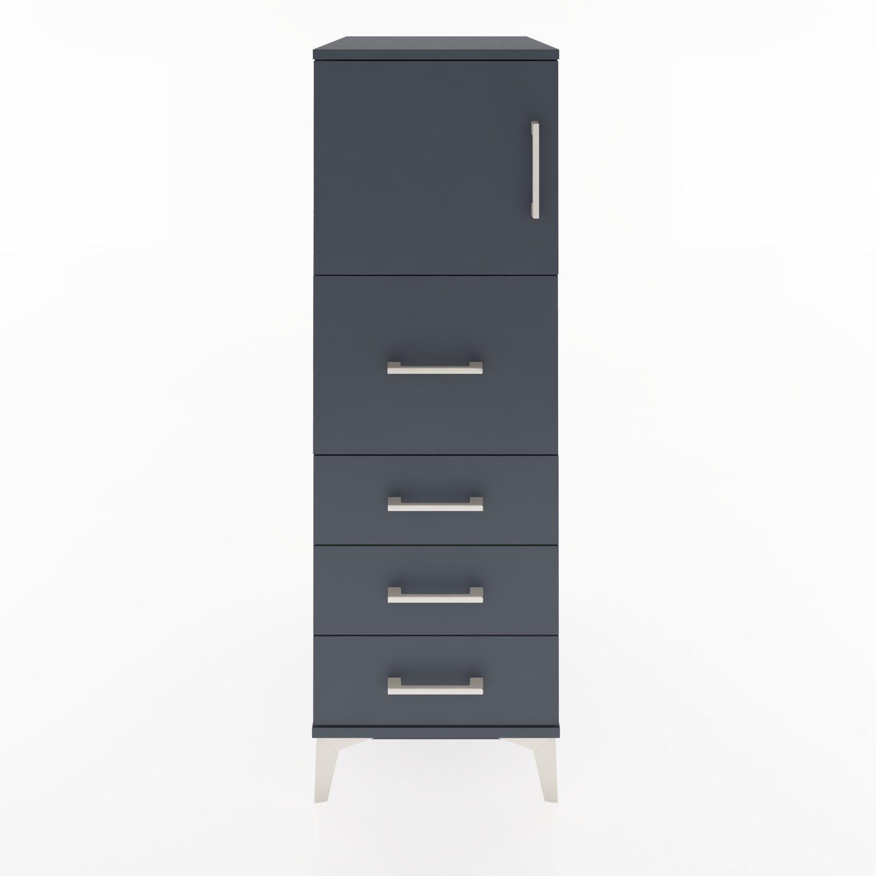 Woodntry Modular Cabinet Anthracite 44x30x122 cm with Doors and Drawers KC16-2