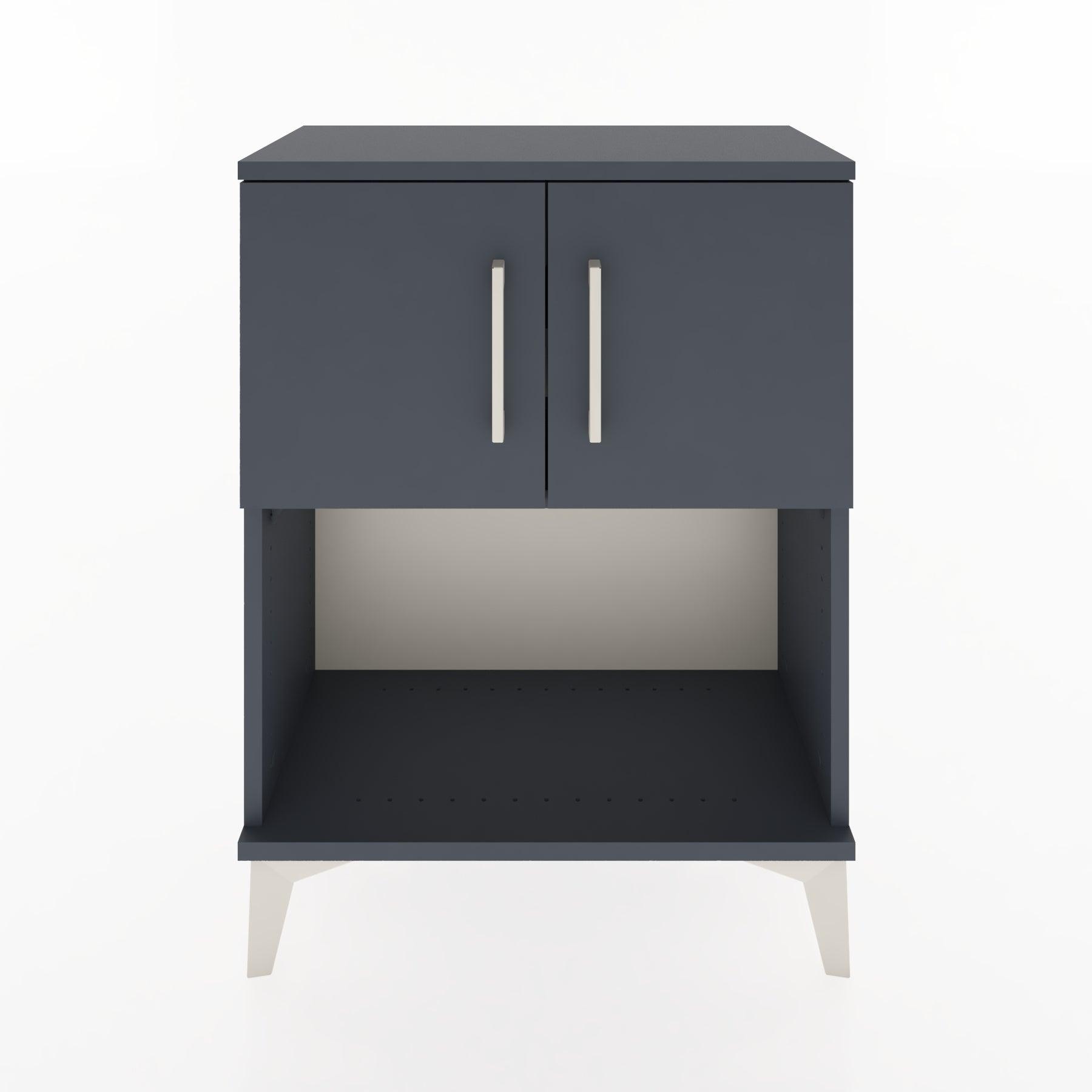Woodntry Modular Nightstand Anthracite 60x30x68 cm with Cover and Shelf KR16-2