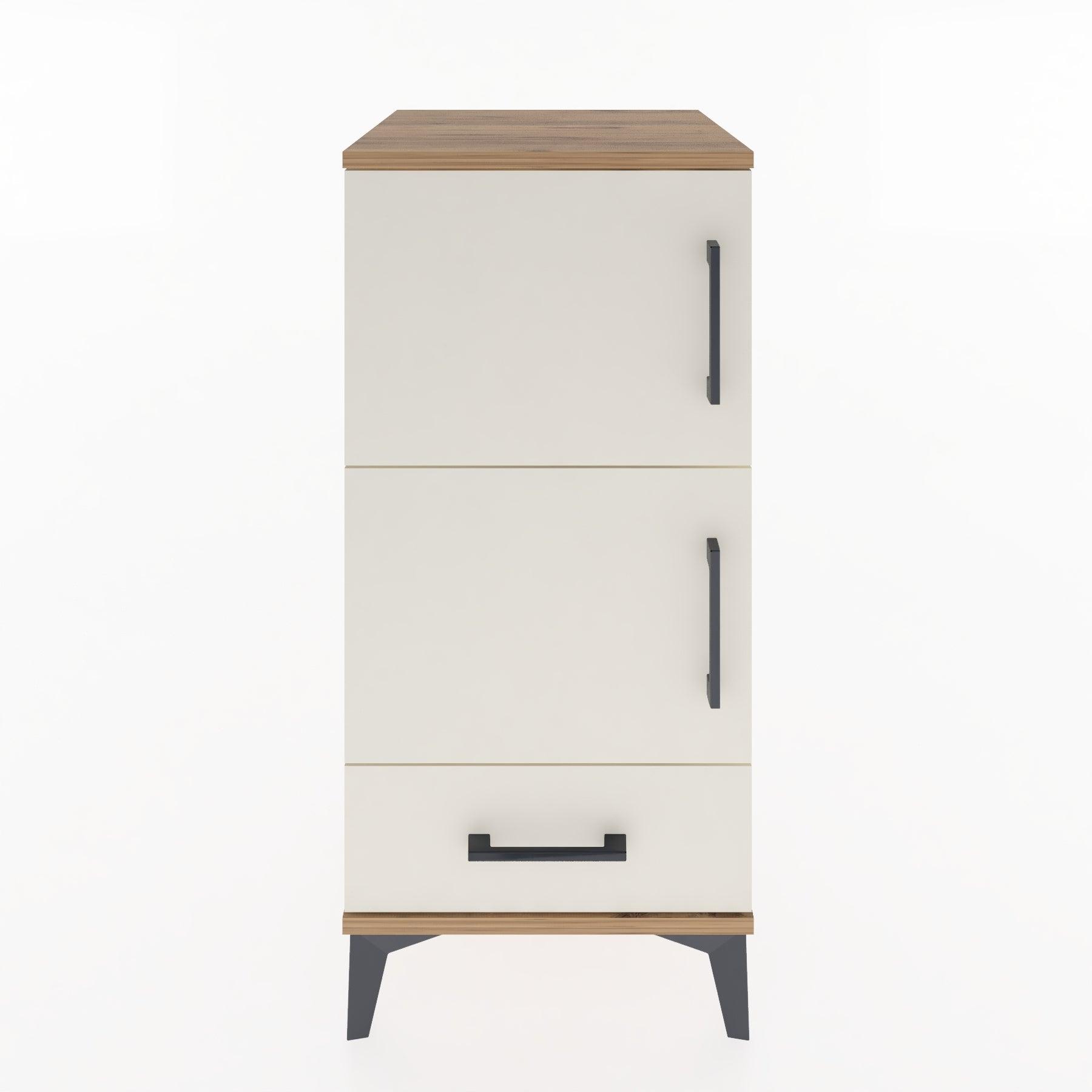 Woodntry Modular Nightstand Pine 44x44x84 cm with Cover and Drawer KC38-3
