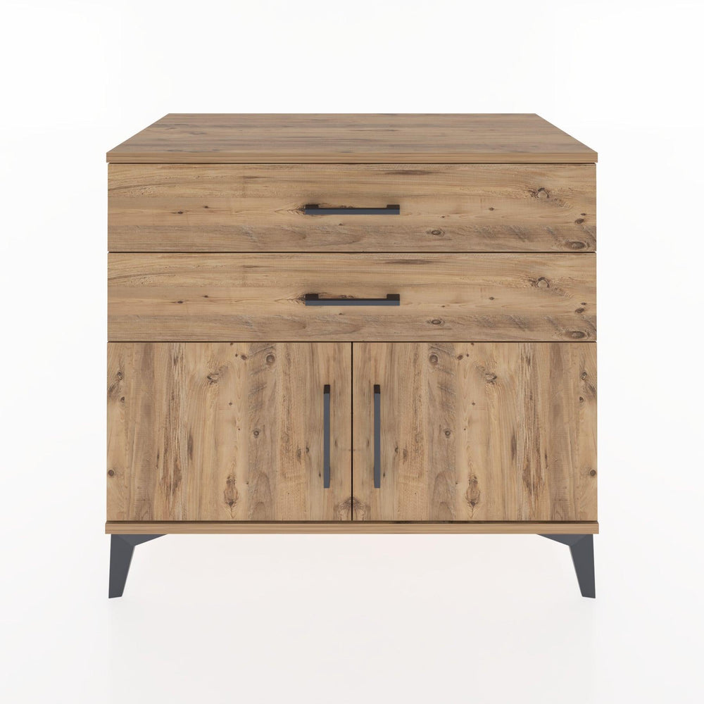 Woodntry Modüler Şifonyer Çam 88x44x68 cm Kapaklı ve Çekmeceli KC16-3