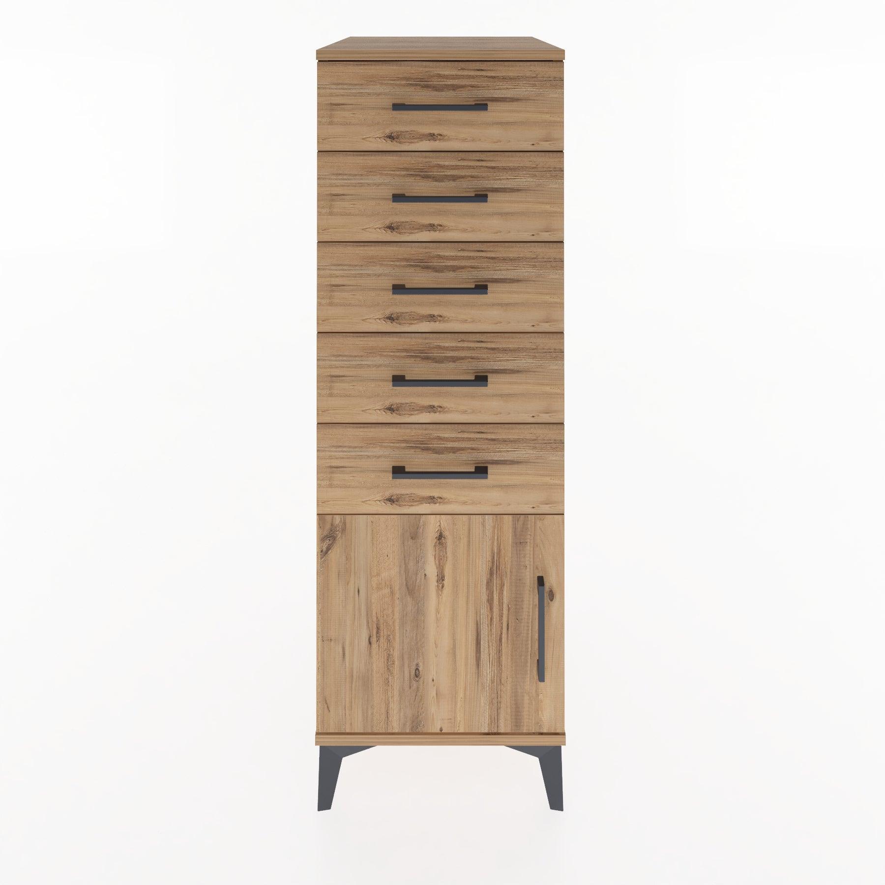 Woodntry Modular Cabinet Pine 44x30x122 cm with Doors and Drawers KC66-3