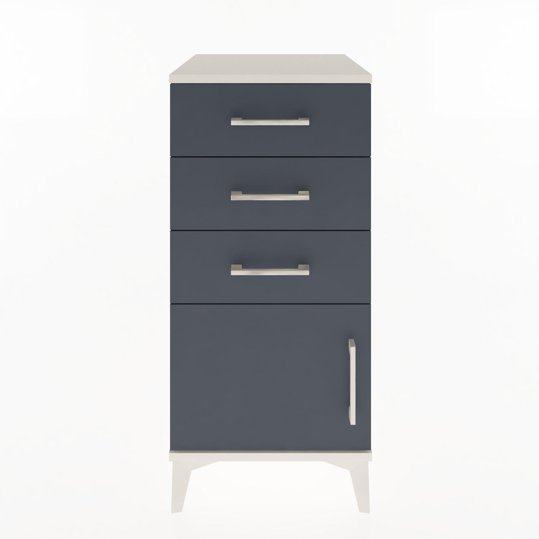 Woodntry Modular Nightstand Moonstone 44x44x84 cm with Cover and Drawer KC39-1