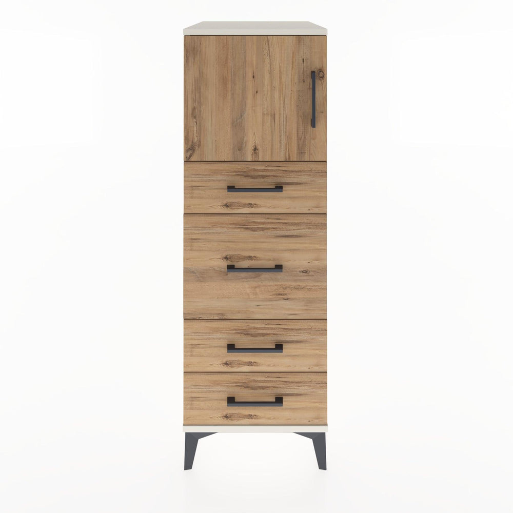 Woodntry Modüler Dolap Aytaşı 44x59x122 cm Kapaklı ve Çekmeceli KC17-1