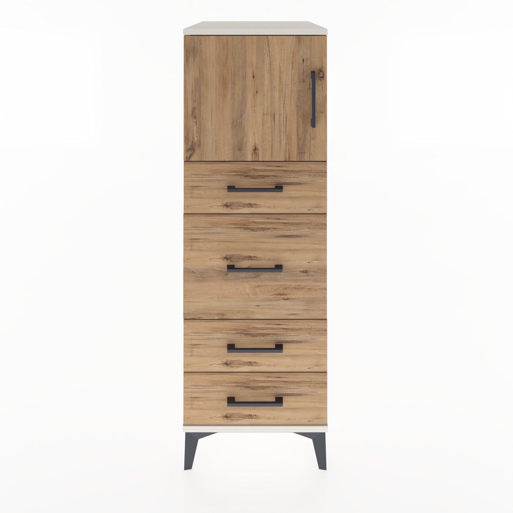 Woodntry Modular Cabinet Moonstone 44x30x122 cm with Doors and Drawers KC17-1