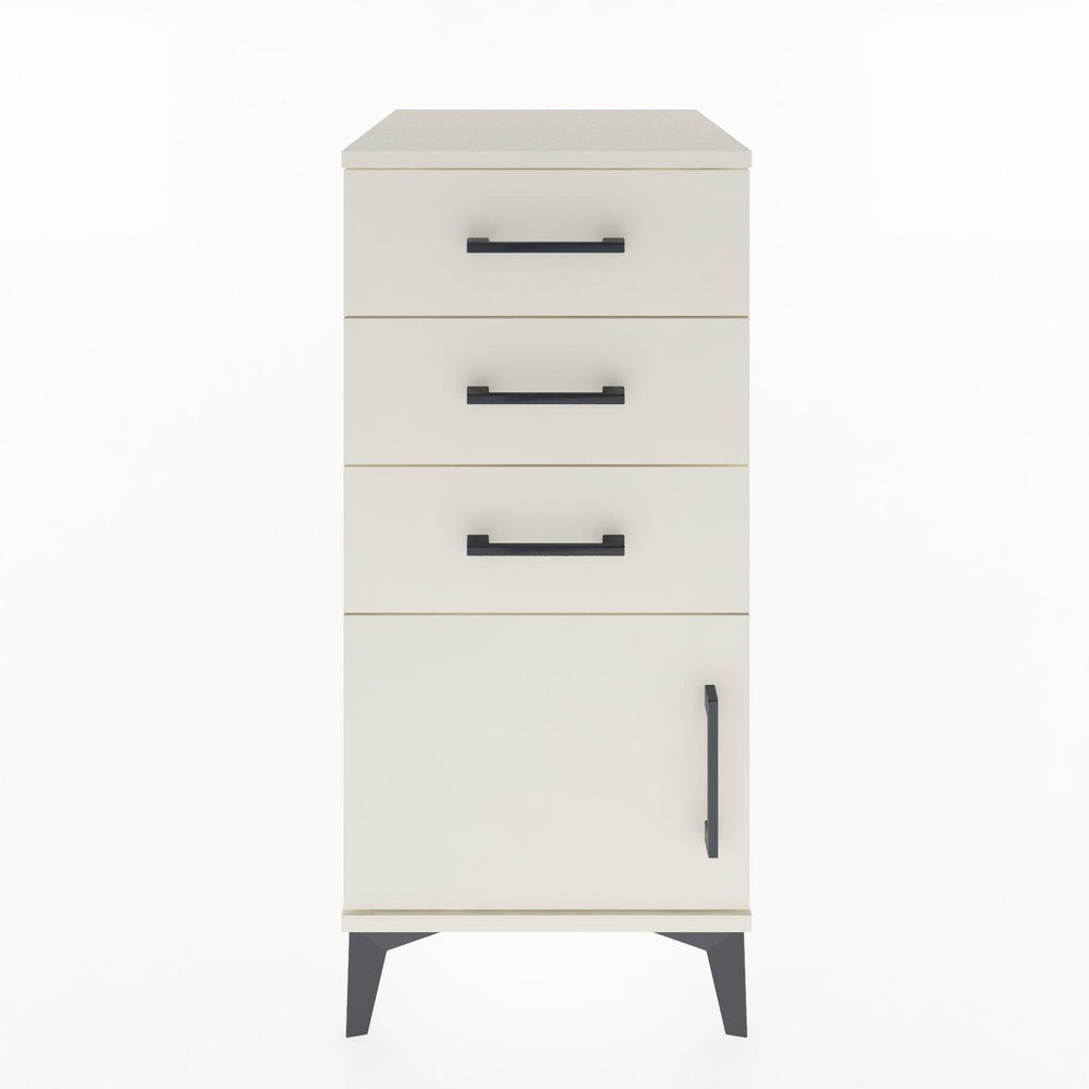 Woodntry Modüler Komodin Aytaşı 44x44x84 cm Kapaklı ve Çekmeceli KC39-1