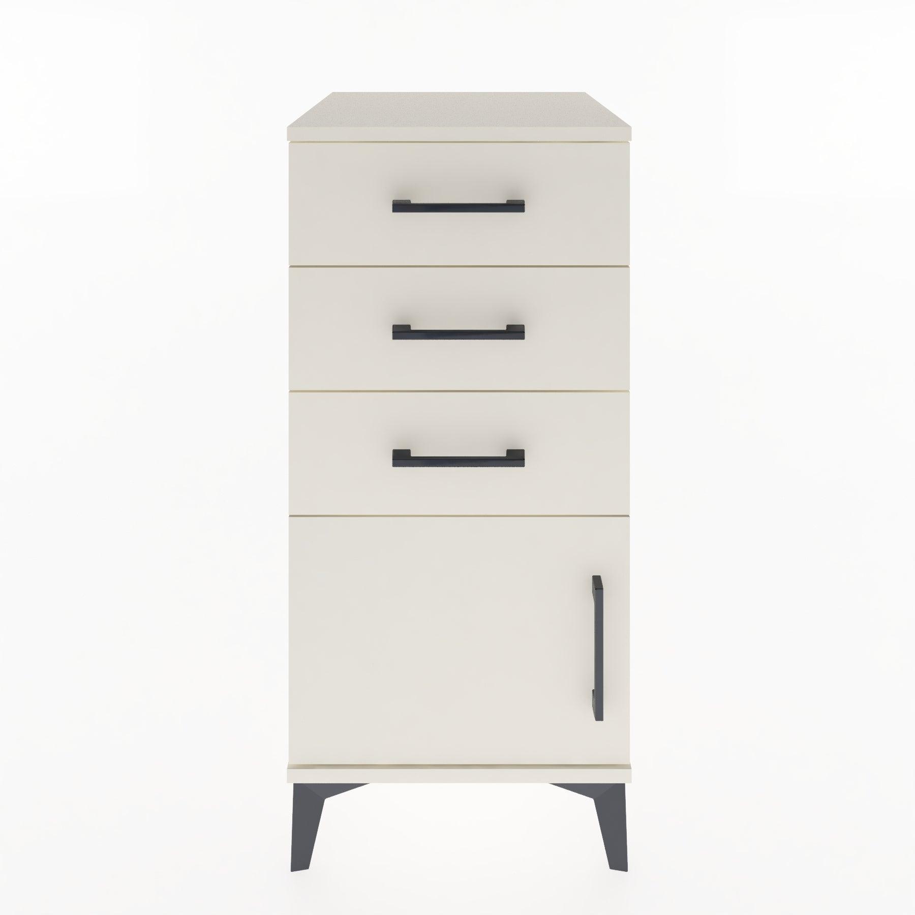 Woodntry Modular Nightstand Moonstone 44x44x84 cm with Cover and Drawer KC39-1
