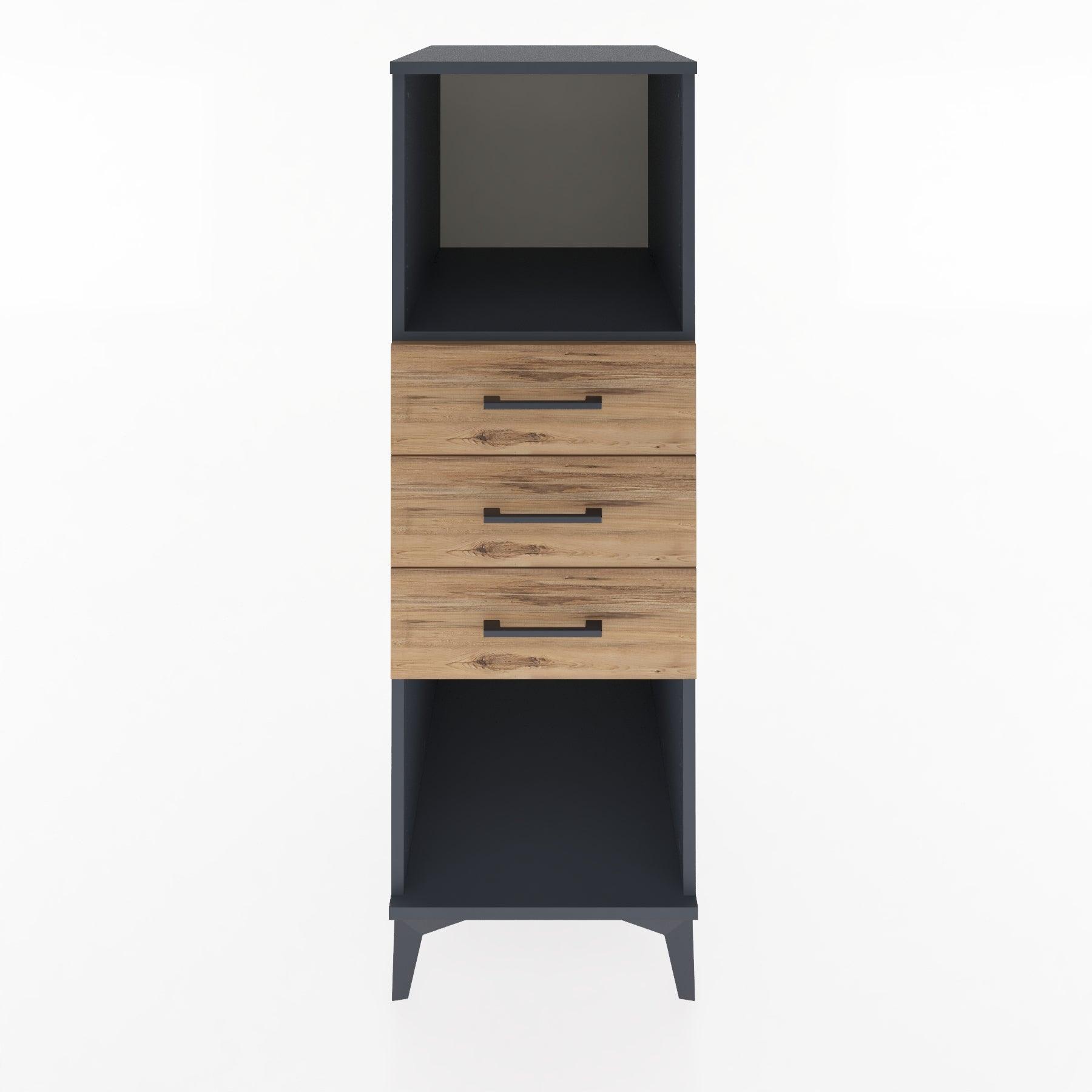 Woodntry Modular Cabinet Anthracite 44x30x122 cm with Drawers and Shelves CR117-2