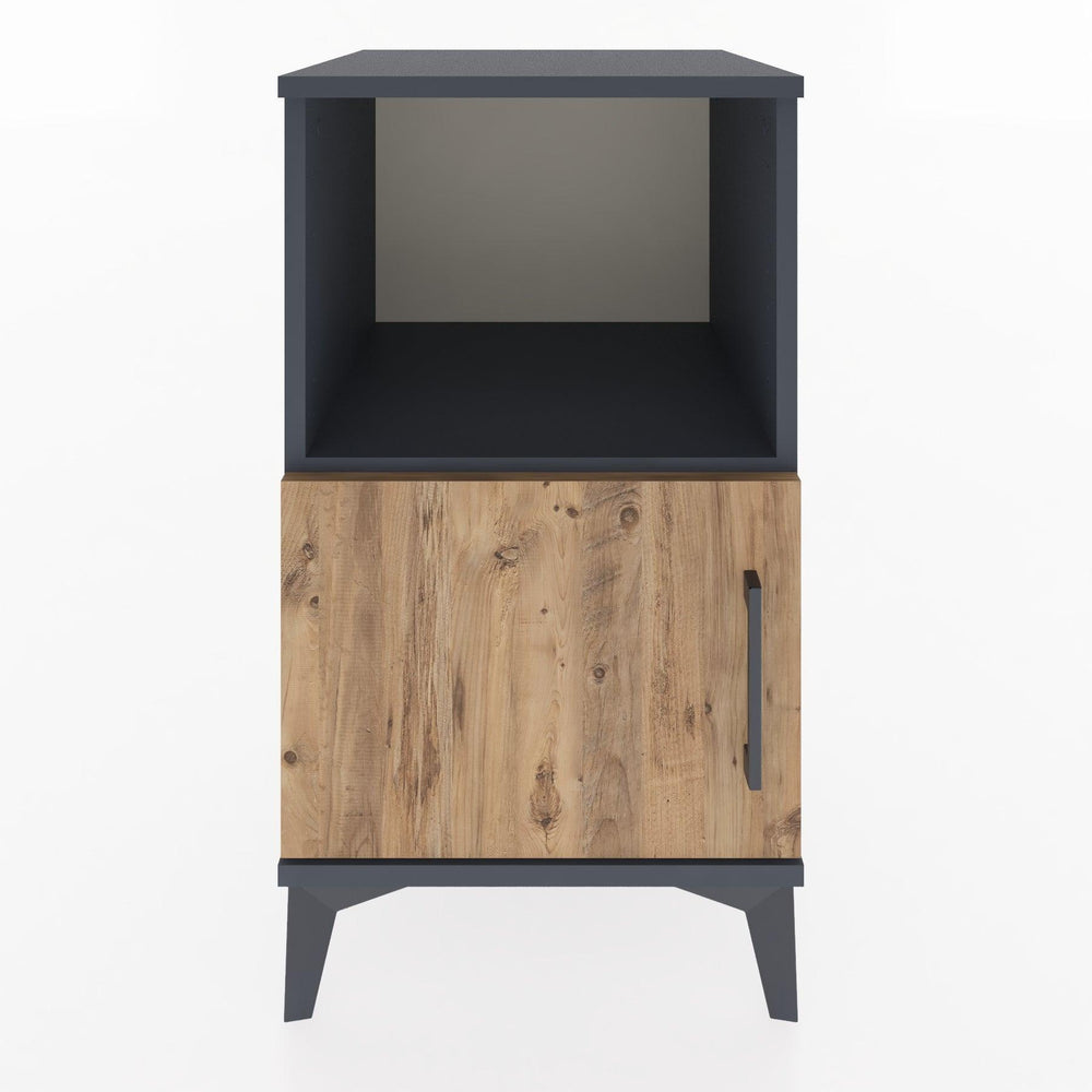 Woodntry Modular Nightstand Anthracite 44x44x68 cm with Cover and Shelf KR17-2