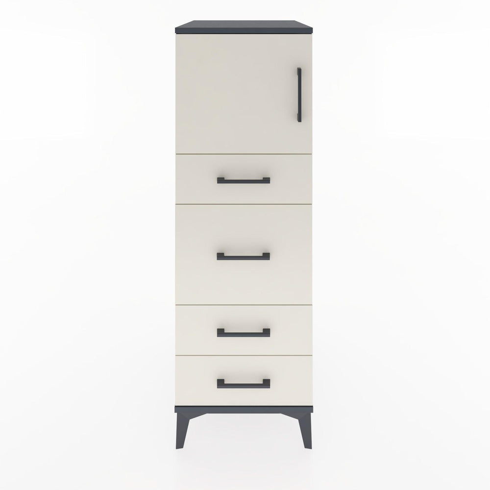 Woodntry Modular Cabinet Anthracite 44x30x122 cm with Doors and Drawers KC17-2