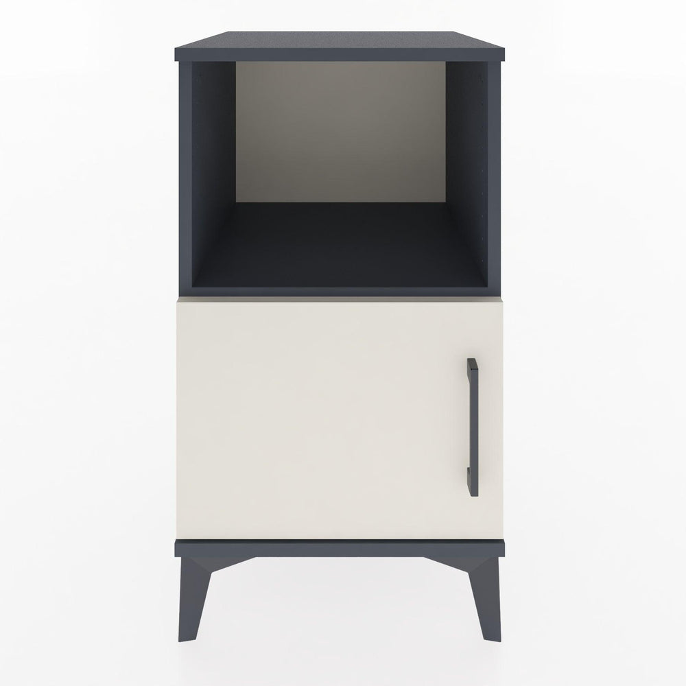 Woodntry Modular Nightstand Anthracite 44x44x68 cm with Cover and Shelf KR17-2