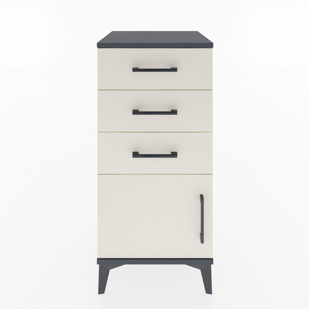Woodntry Modular Nightstand Anthracite 44x44x84 cm with Cover and Drawer KC39-2