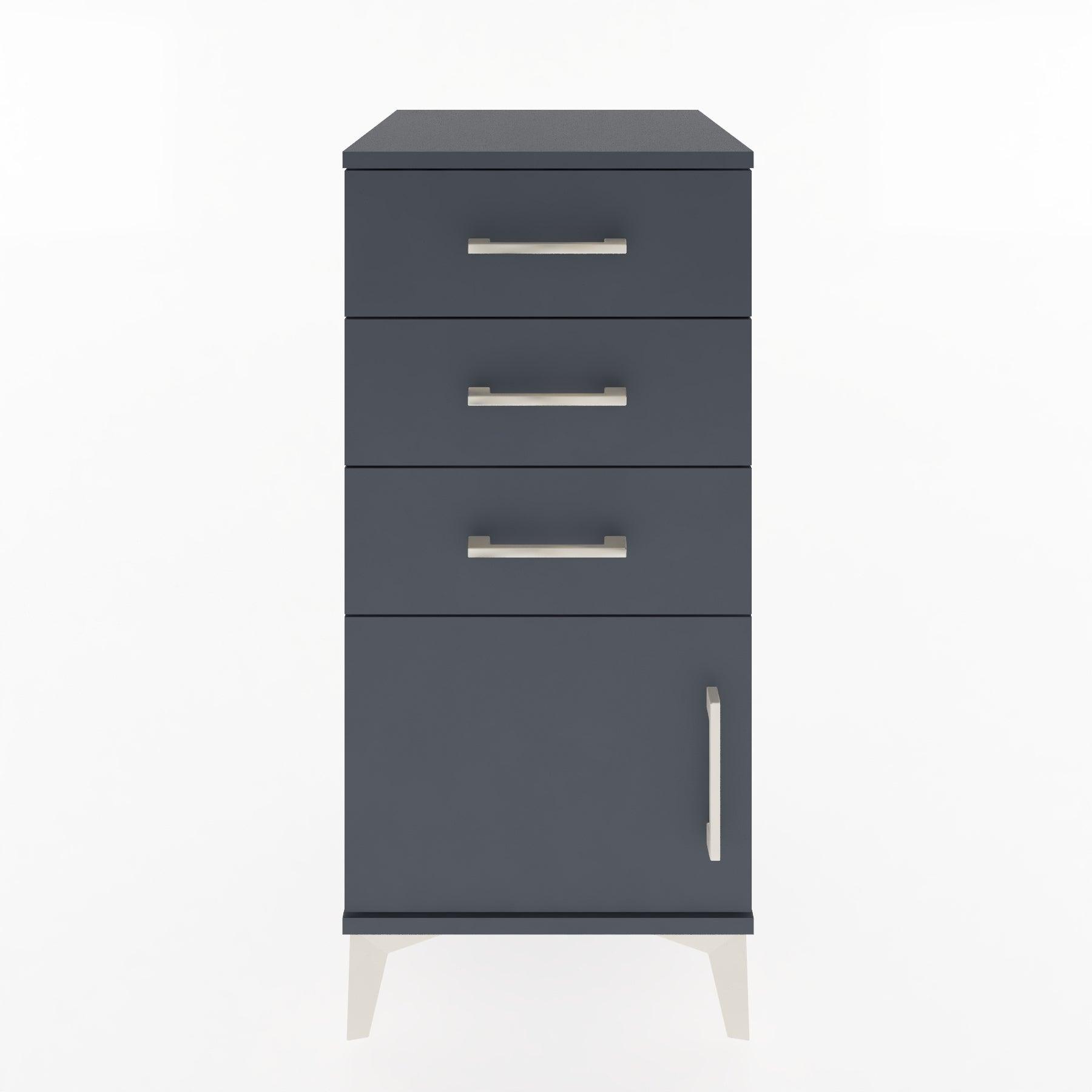 Woodntry Modular Nightstand Anthracite 44x44x84 cm with Cover and Drawer KC39-2