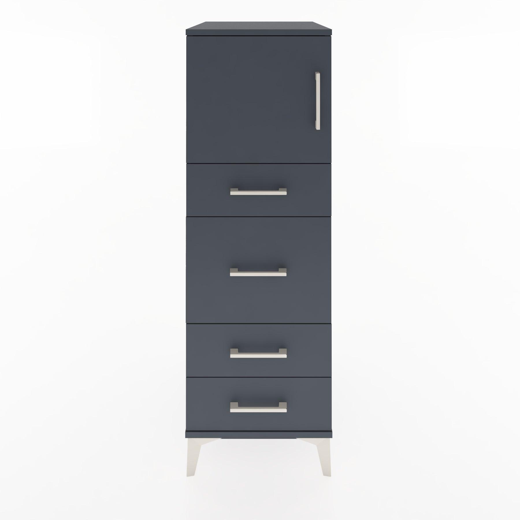 Woodntry Modular Cabinet Anthracite 44x30x122 cm with Doors and Drawers KC17-2