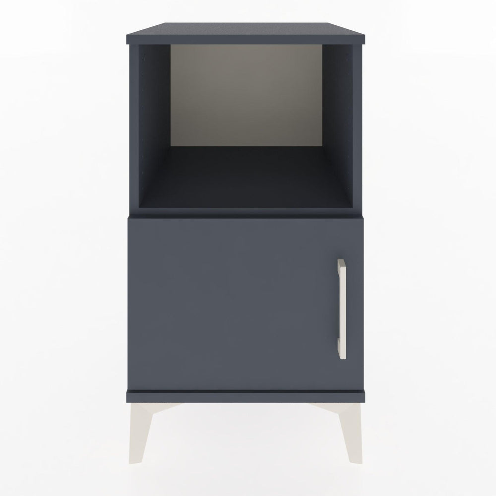 Woodntry Modular Nightstand Anthracite 44x44x68 cm with Cover and Shelf KR17-2