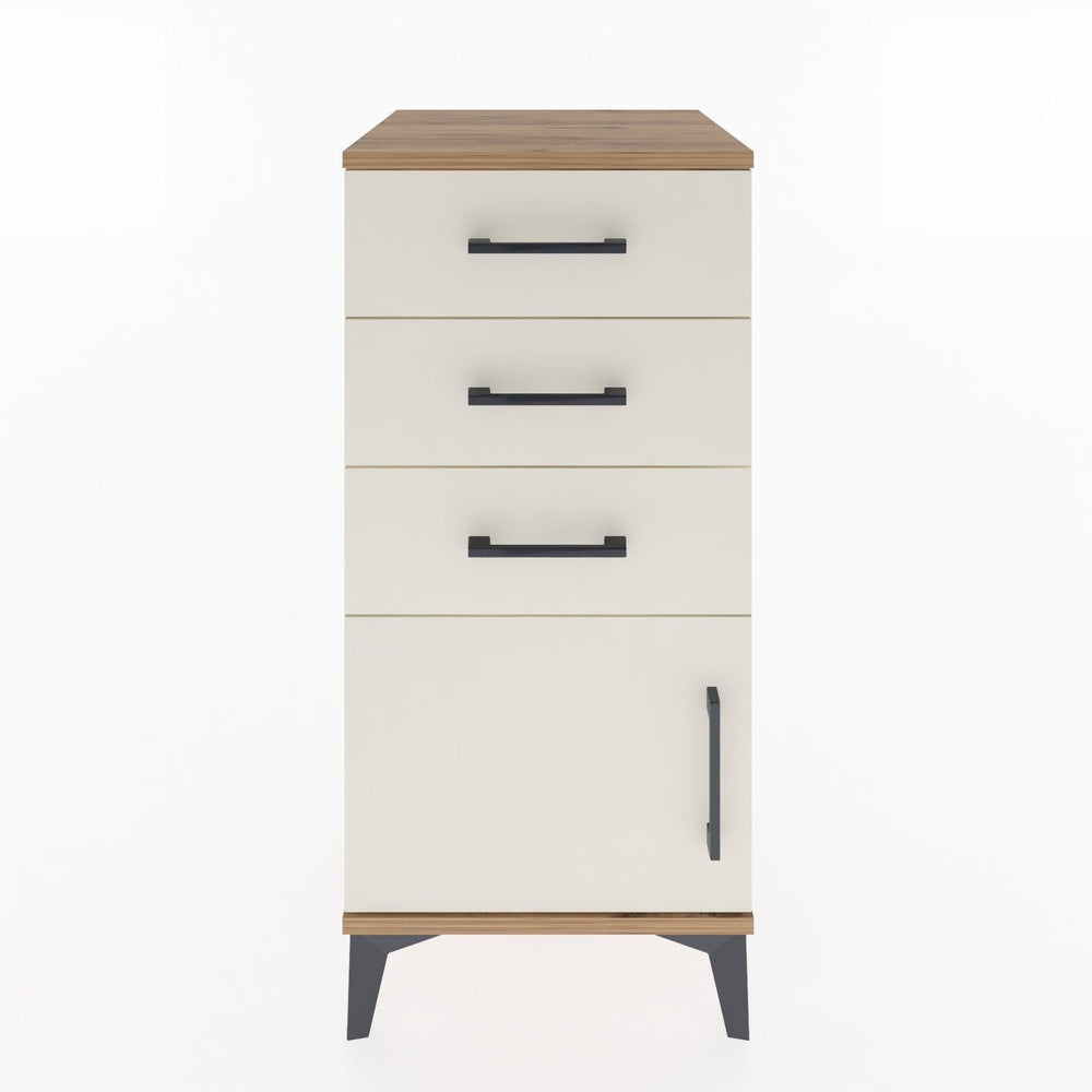 Woodntry Modüler Komodin Çam 44x44x84 cm Kapaklı ve Çekmeceli KC39-3