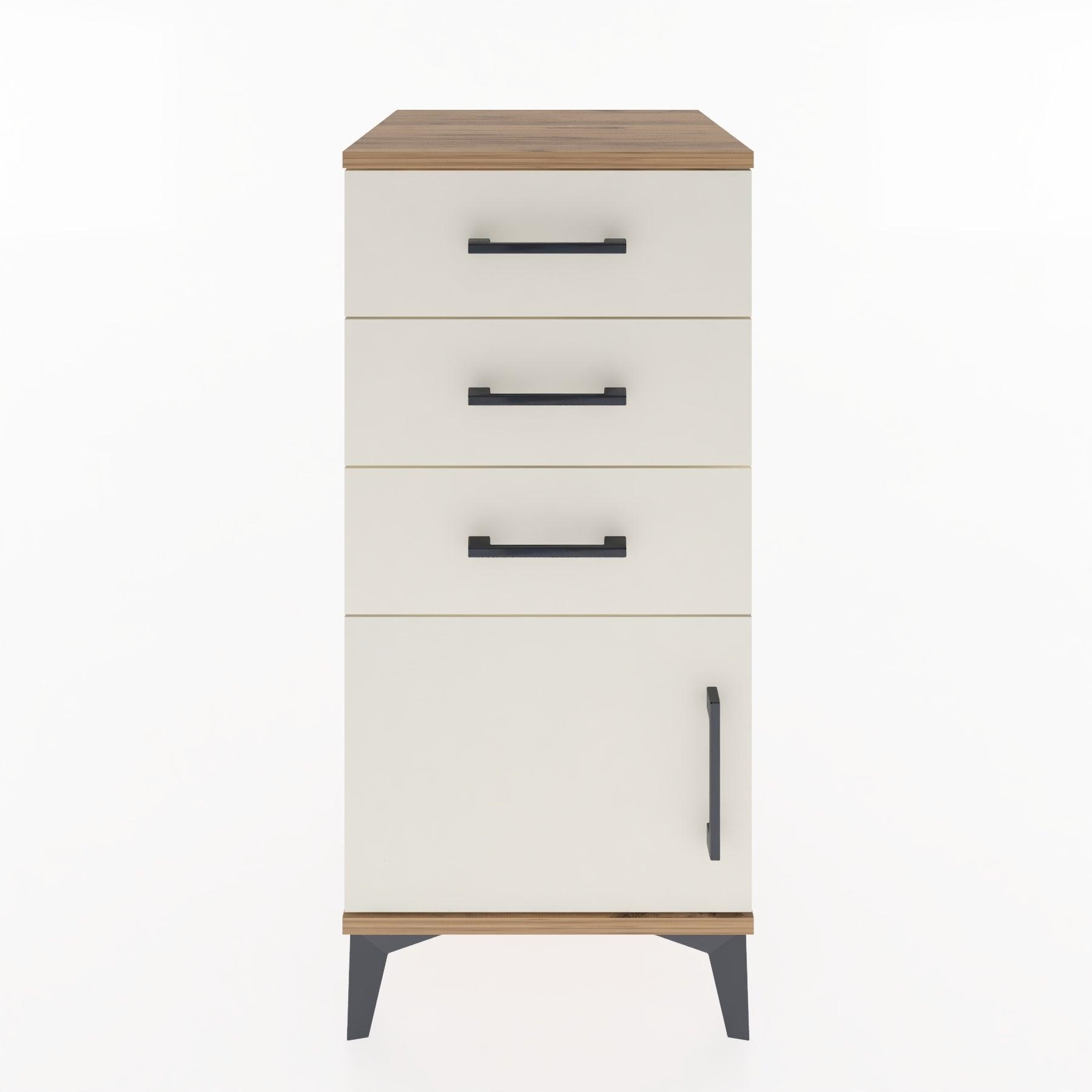 Woodntry Modular Nightstand Pine 44x44x84 cm with Cover and Drawer KC39-3