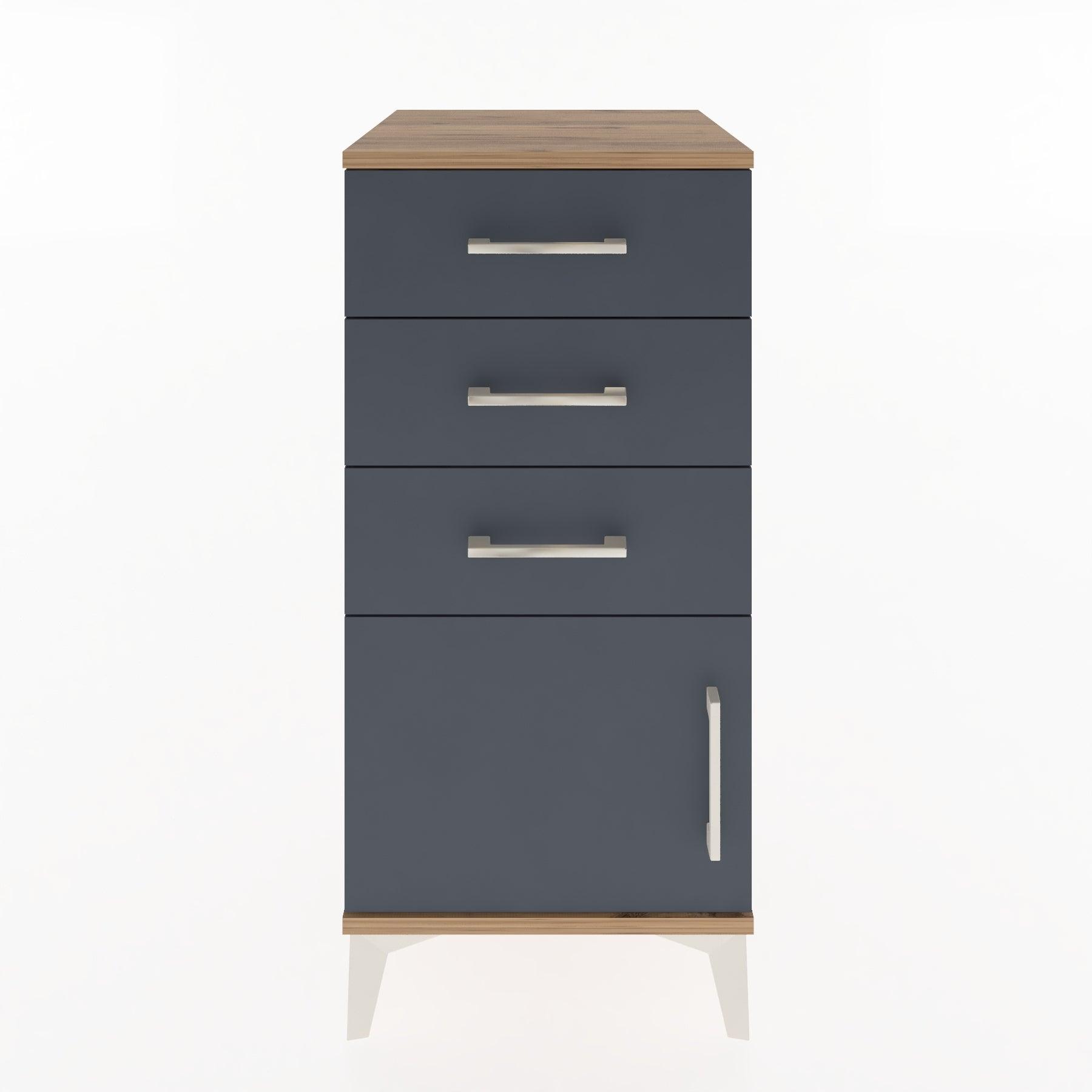 Woodntry Modular Nightstand Pine 44x44x84 cm with Cover and Drawer KC39-3