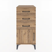 Woodntry Modular Nightstand Pine 44x44x84 cm with Cover and Drawer KC39-3