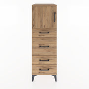 Woodntry Modüler Dolap Çam 44x30x122 cm Kapaklı ve Çekmeceli KC17-3