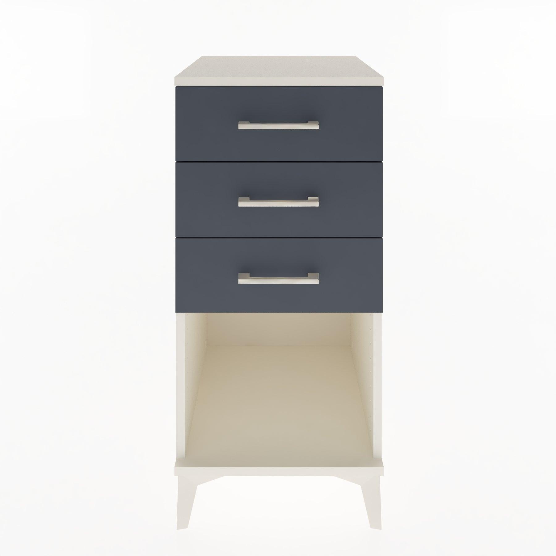Woodntry Modular Nightstand Moonstone 44x44x84 cm with Drawer and Shelf CR18-1