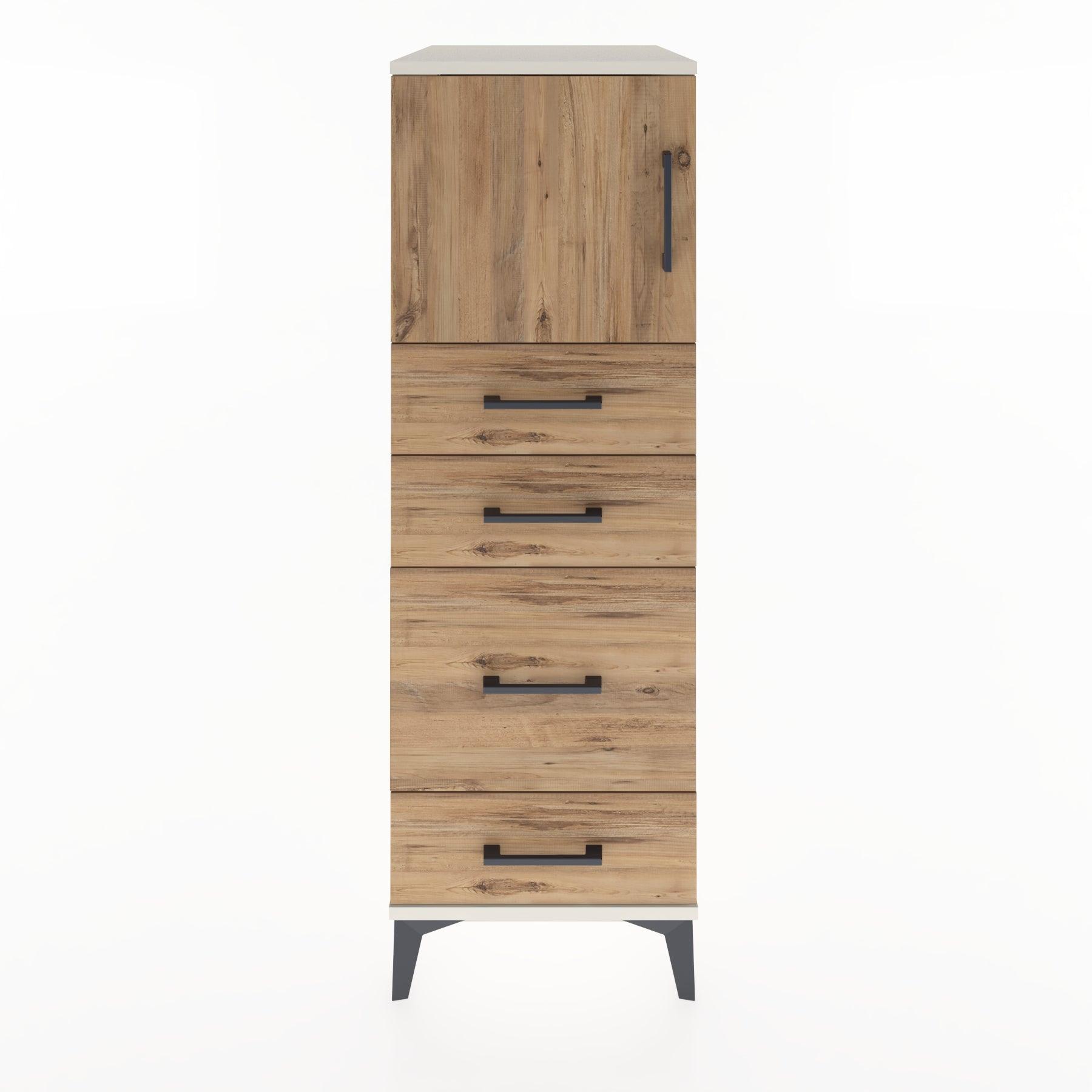 Woodntry Modular Cabinet Moonstone 44x30x122 cm with Doors and Drawers KC18-1