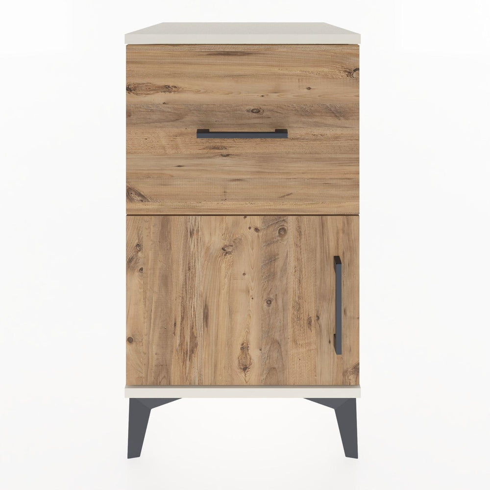 Woodntry Modular Nightstand Moonstone 44x44x68 cm with Cover and Drawer KC18-1