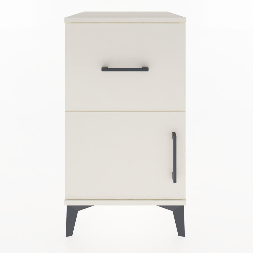Woodntry Modular Nightstand Moonstone 44x44x68 cm with Cover and Drawer KC18-1