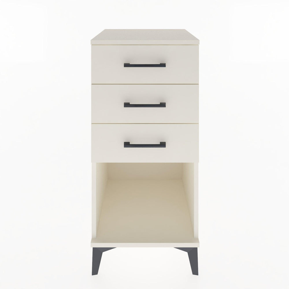 Woodntry Modular Nightstand Moonstone 44x44x84 cm with Drawer and Shelf CR18-1