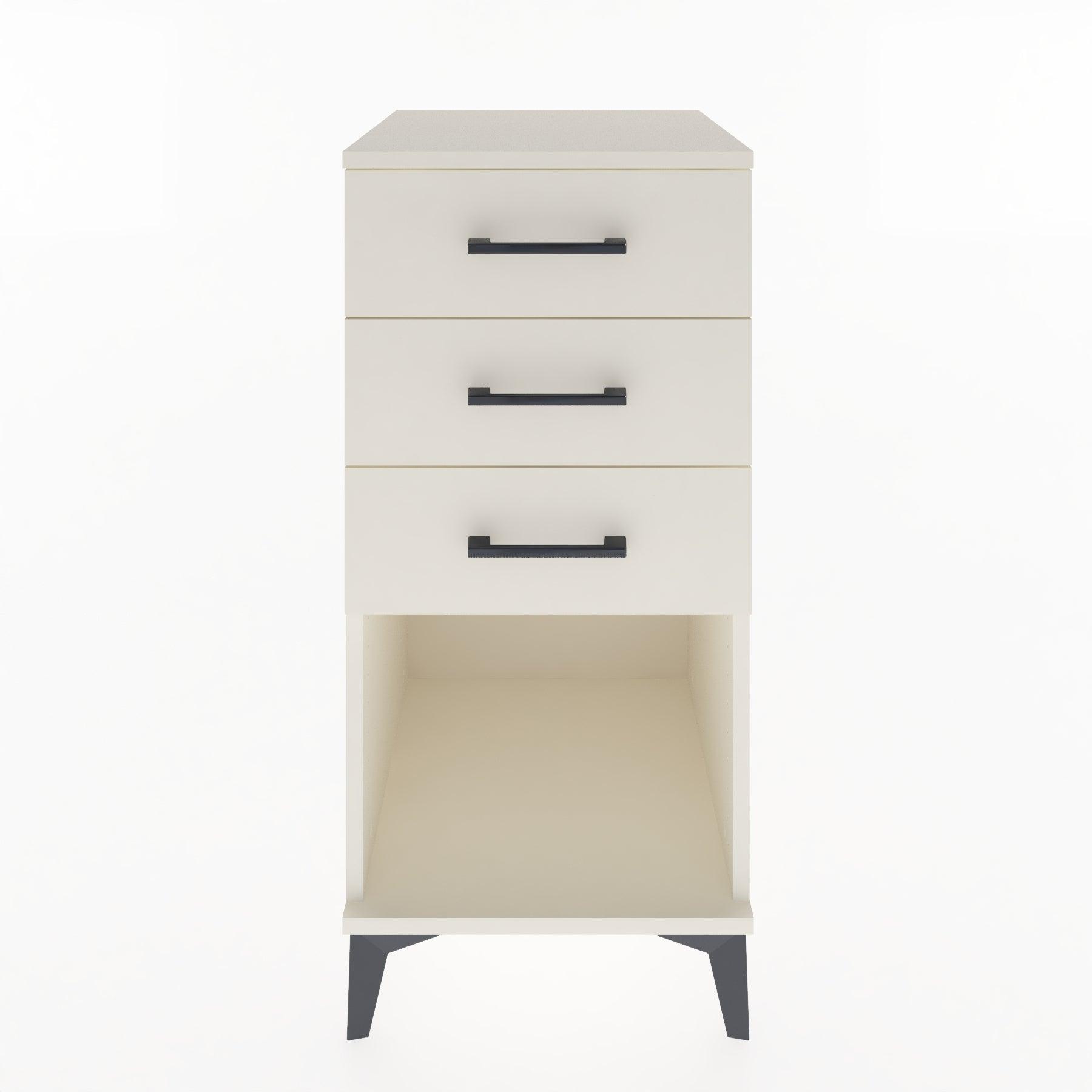 Woodntry Modular Nightstand Moonstone 44x44x84 cm with Drawer and Shelf CR18-1