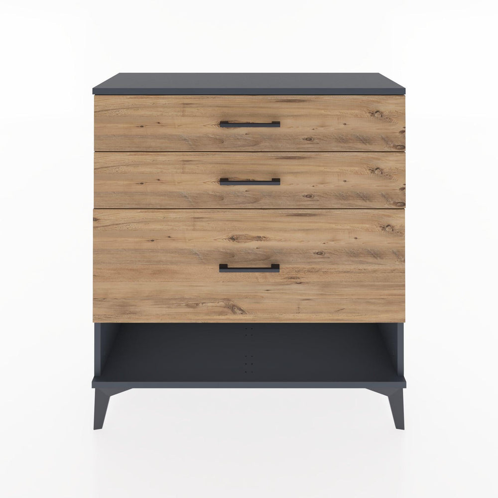 Woodntry Modüler Şifonyer Antrasit 88x30x84 cm Çekmeceli ve Raflı CR18-2