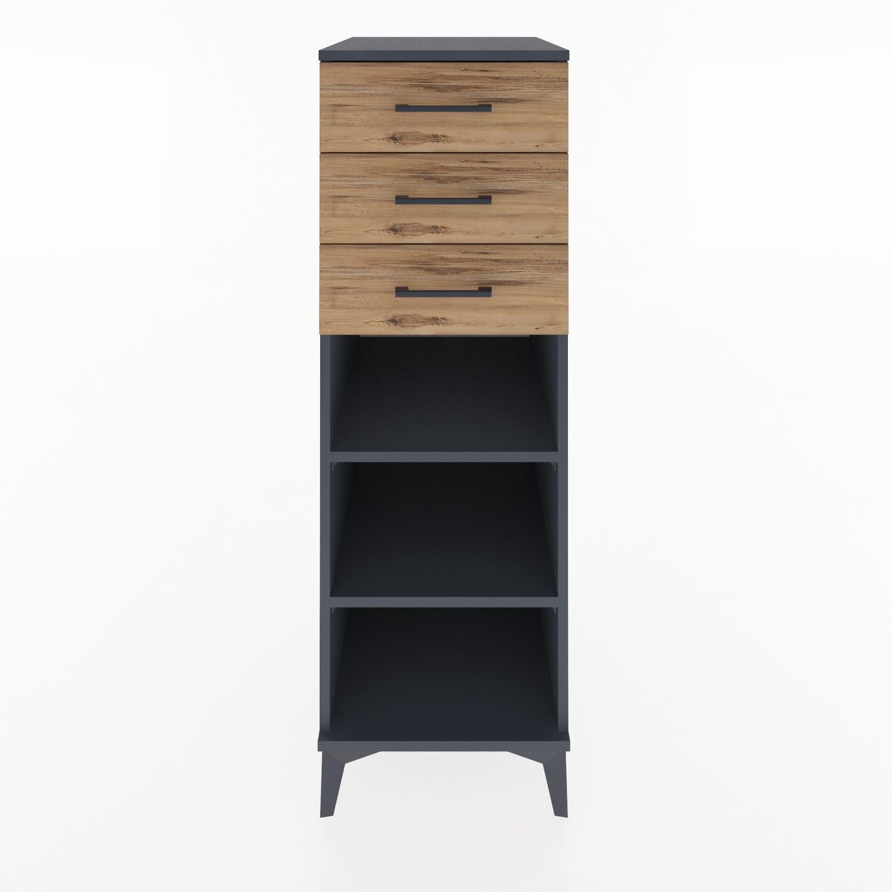 Woodntry Modular Cabinet Anthracite 44x30x122 cm with Drawers and Shelves CR118-2