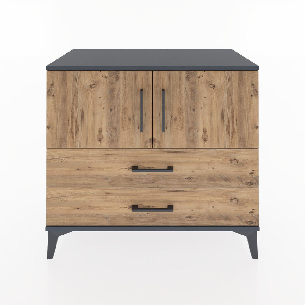 Woodntry Modüler Şifonyer Antrasit 88x44x68 cm Kapaklı ve Çekmeceli KC18-2