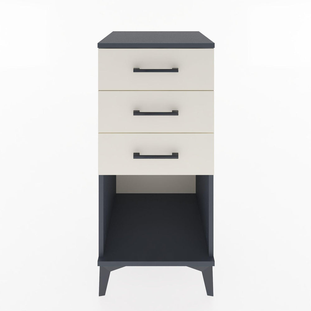 Woodntry Modular Nightstand Anthracite 44x44x84 cm with Drawers and Shelves CR18-2