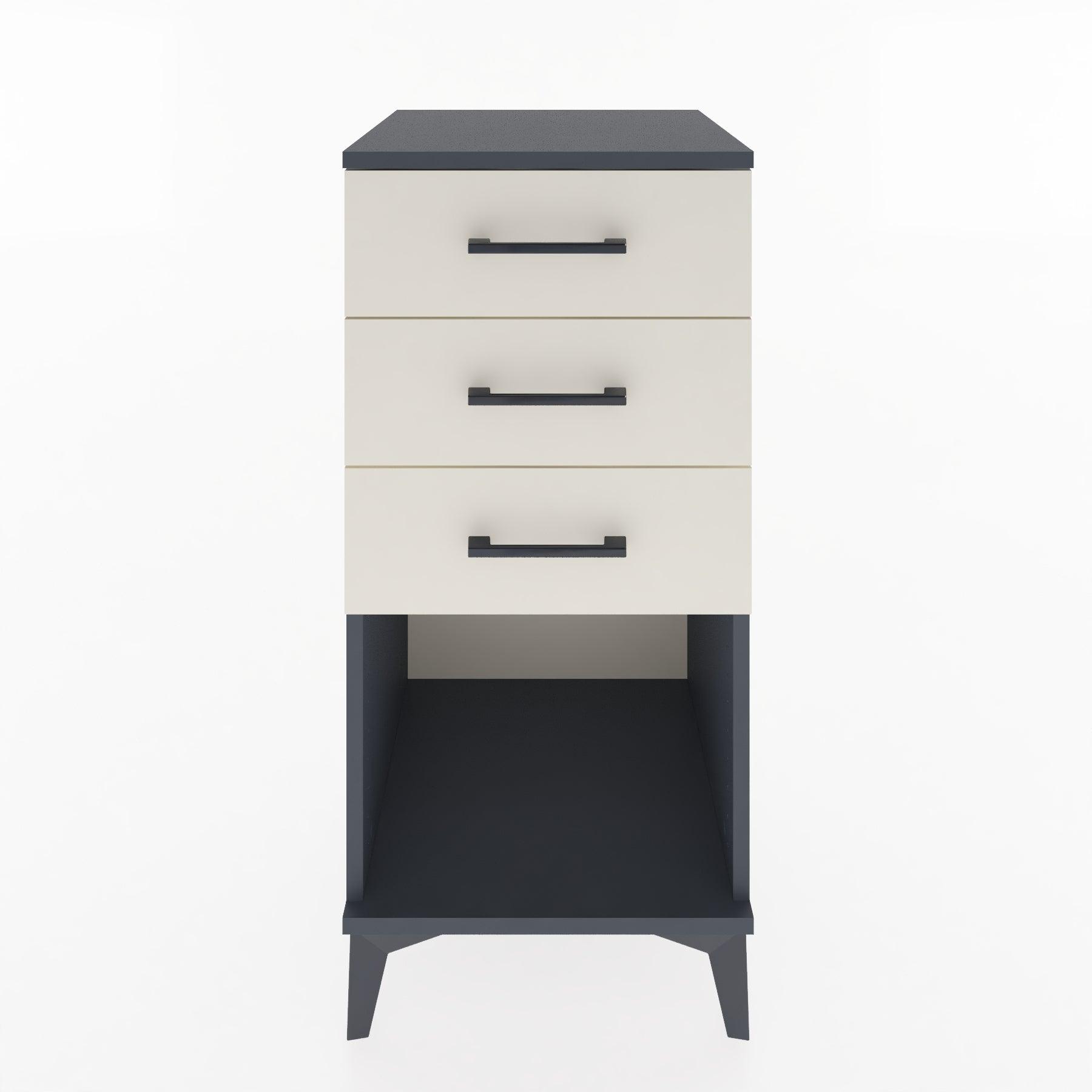 Woodntry Modular Nightstand Anthracite 44x44x84 cm with Drawers and Shelves CR18-2