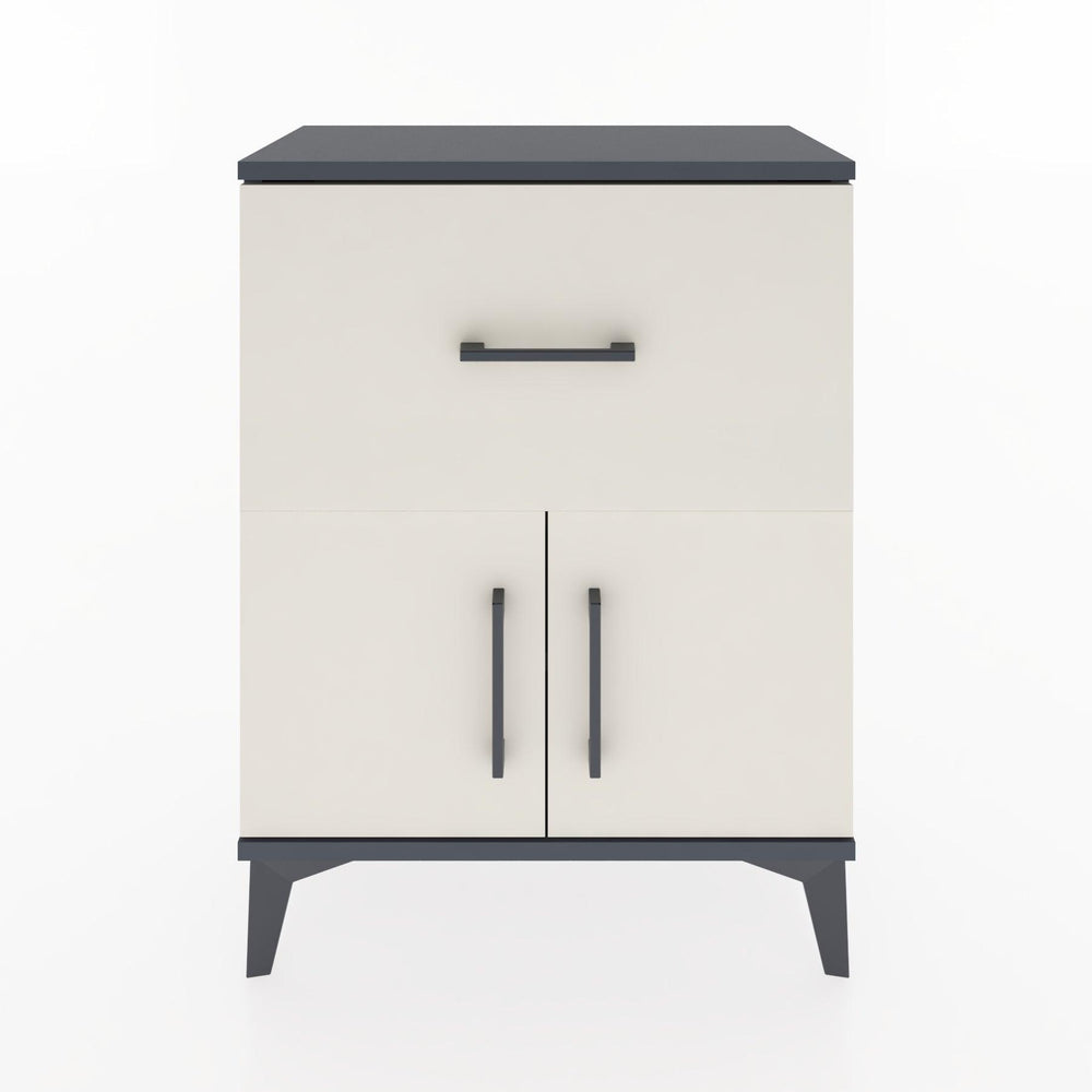 Woodntry Modüler Komodin Antrasit 60x30x68 cm Kapaklı ve Çekmeceli KC18-2