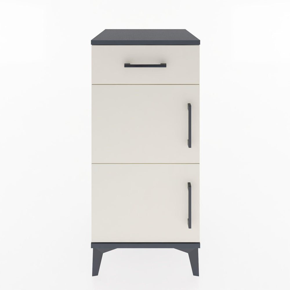 Woodntry Modüler Komodin Antrasit 44x44x84 cm Kapaklı ve Çekmeceli KC40-2