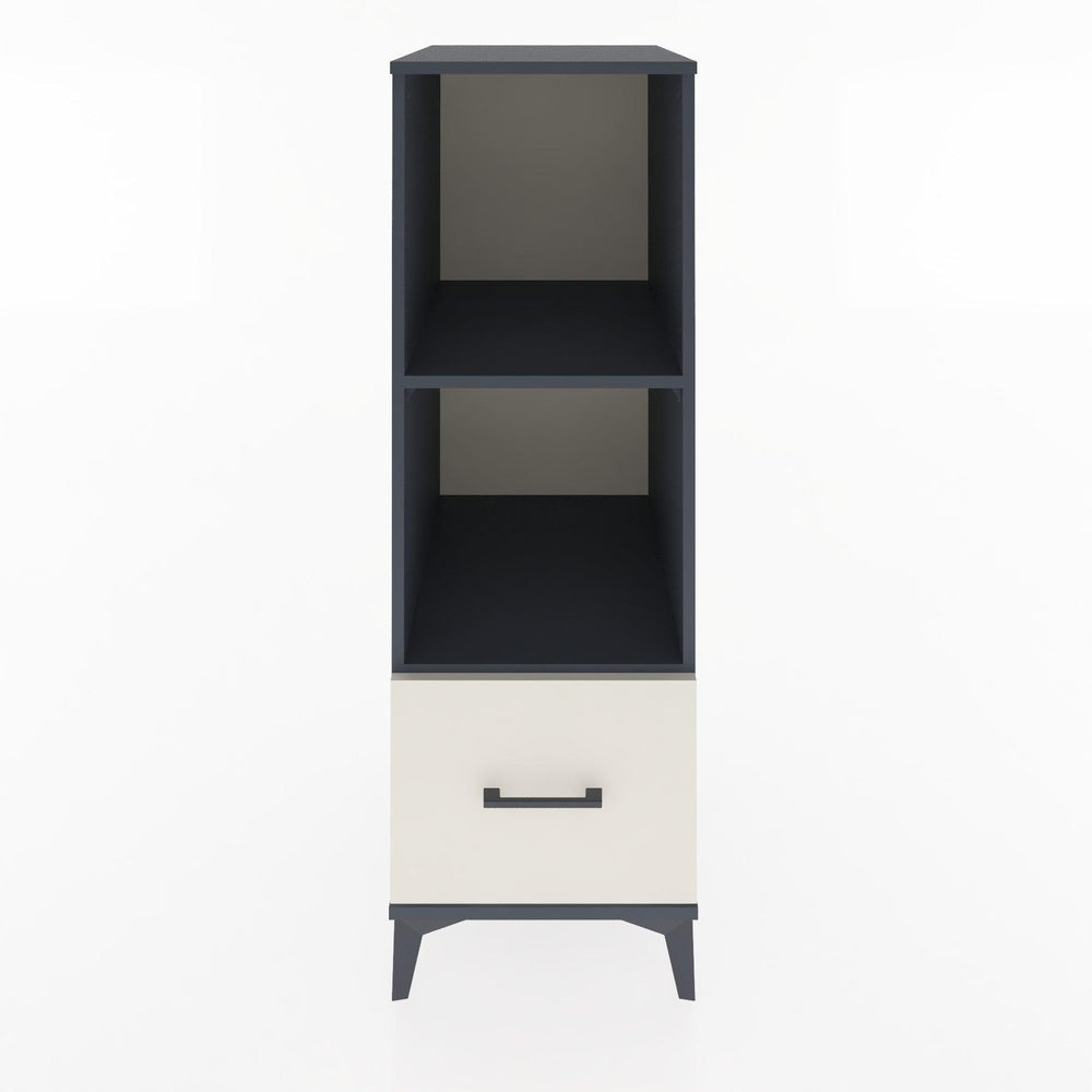 Woodntry Modüler Dolap Antrasit 44x30x122 cm Çekmeceli ve Raflı CR68-2