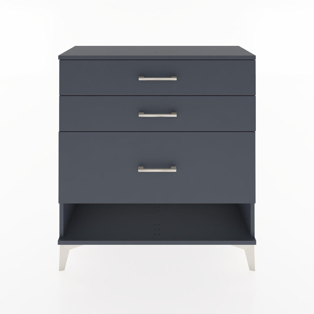 Woodntry Modüler Şifonyer Antrasit 88x30x84 cm Çekmeceli ve Raflı CR18-2