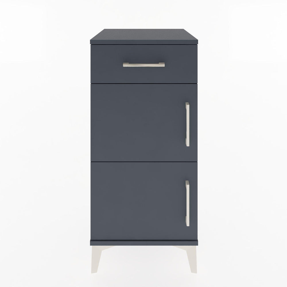 Woodntry Modüler Komodin Antrasit 44x44x84 cm Kapaklı ve Çekmeceli KC40-2