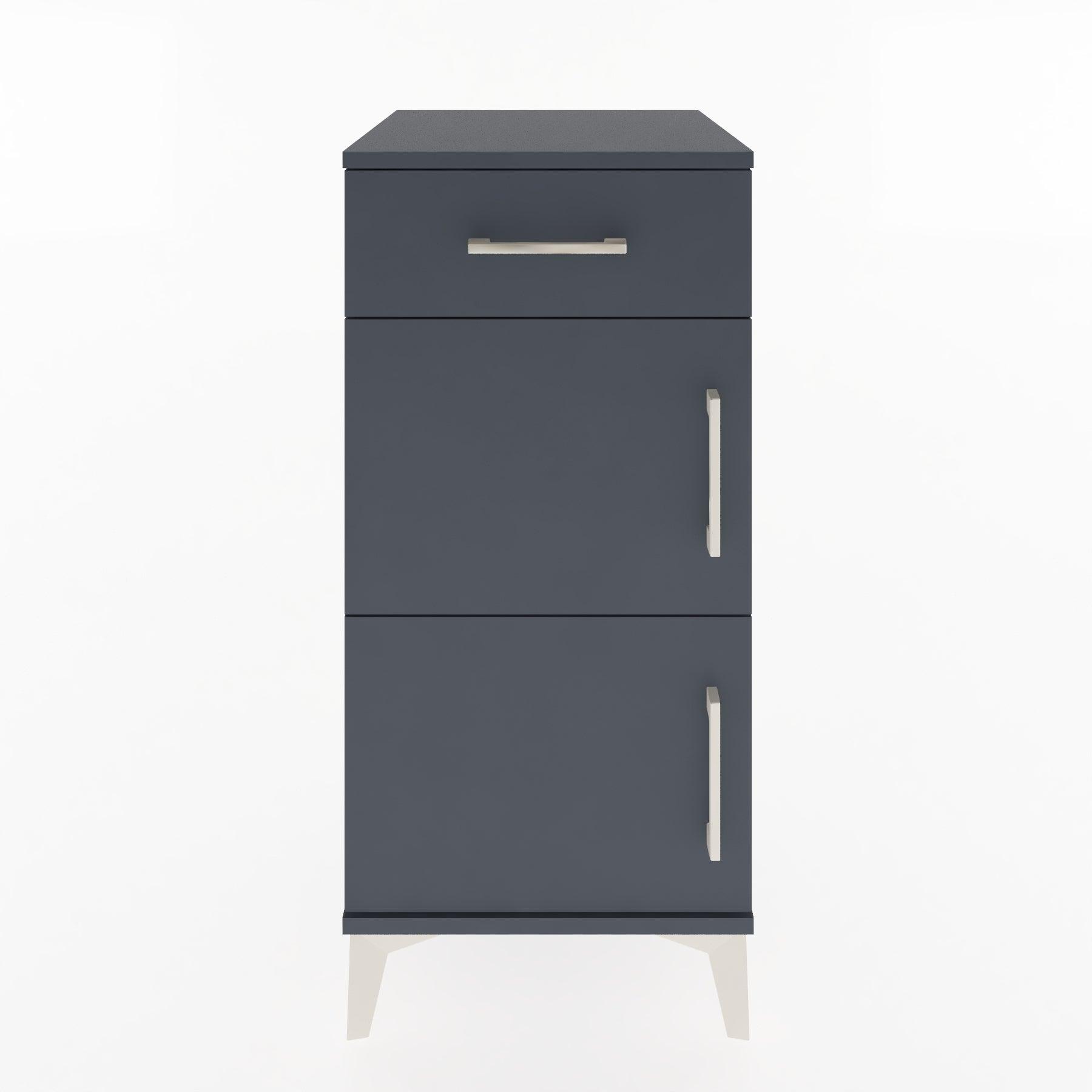 Woodntry Modular Nightstand Anthracite 44x44x84 cm with Cover and Drawer KC40-2